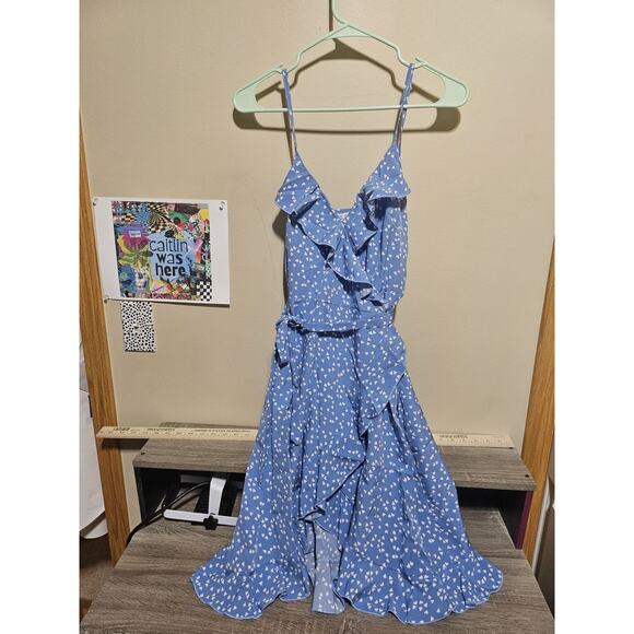 PatPat Women's Blue Heart Print Ruffle Dress - Picture 10 of 11